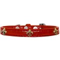 Pet Pal Bronze Fleur De Lis Widget Croc Dog CollarRed Size 14 PE852707